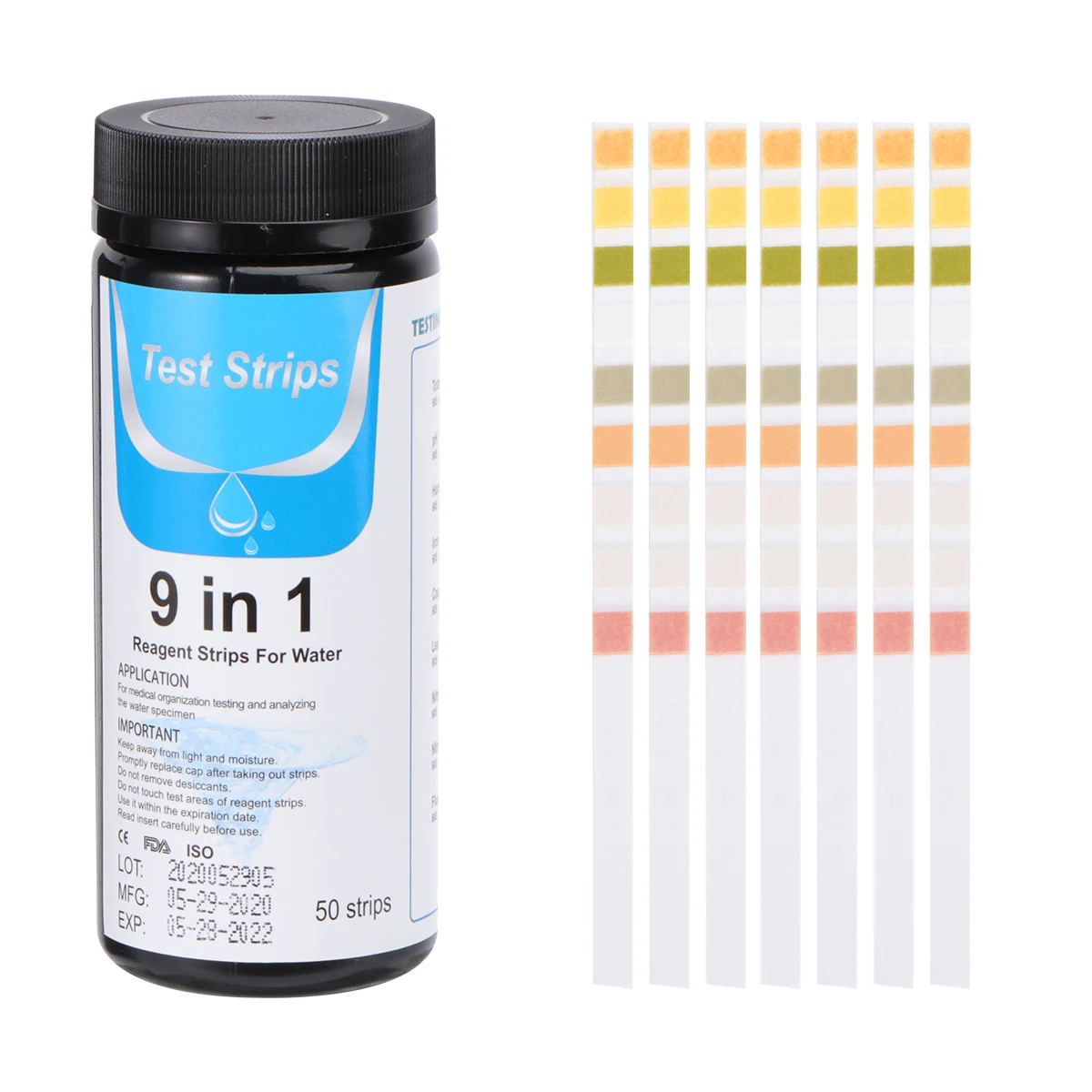 

50pcs Water Quality Test Strips High Sensitivity Ph Testing Papers Drinking Kit Hardness Tester Aquarium Pool Well Taps