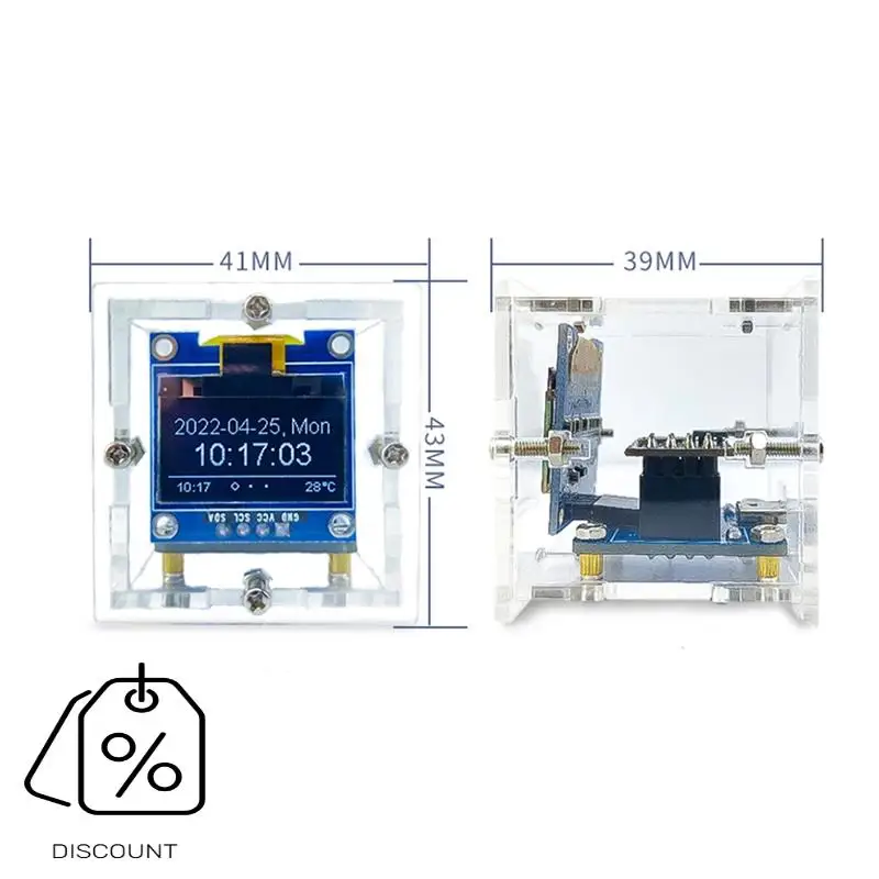 ABBN-ESP8266 Электронный комплект «сделай сам», мини-часы, OLED-дисплей, подключение с корпусом, проект пайки «сделай сам»