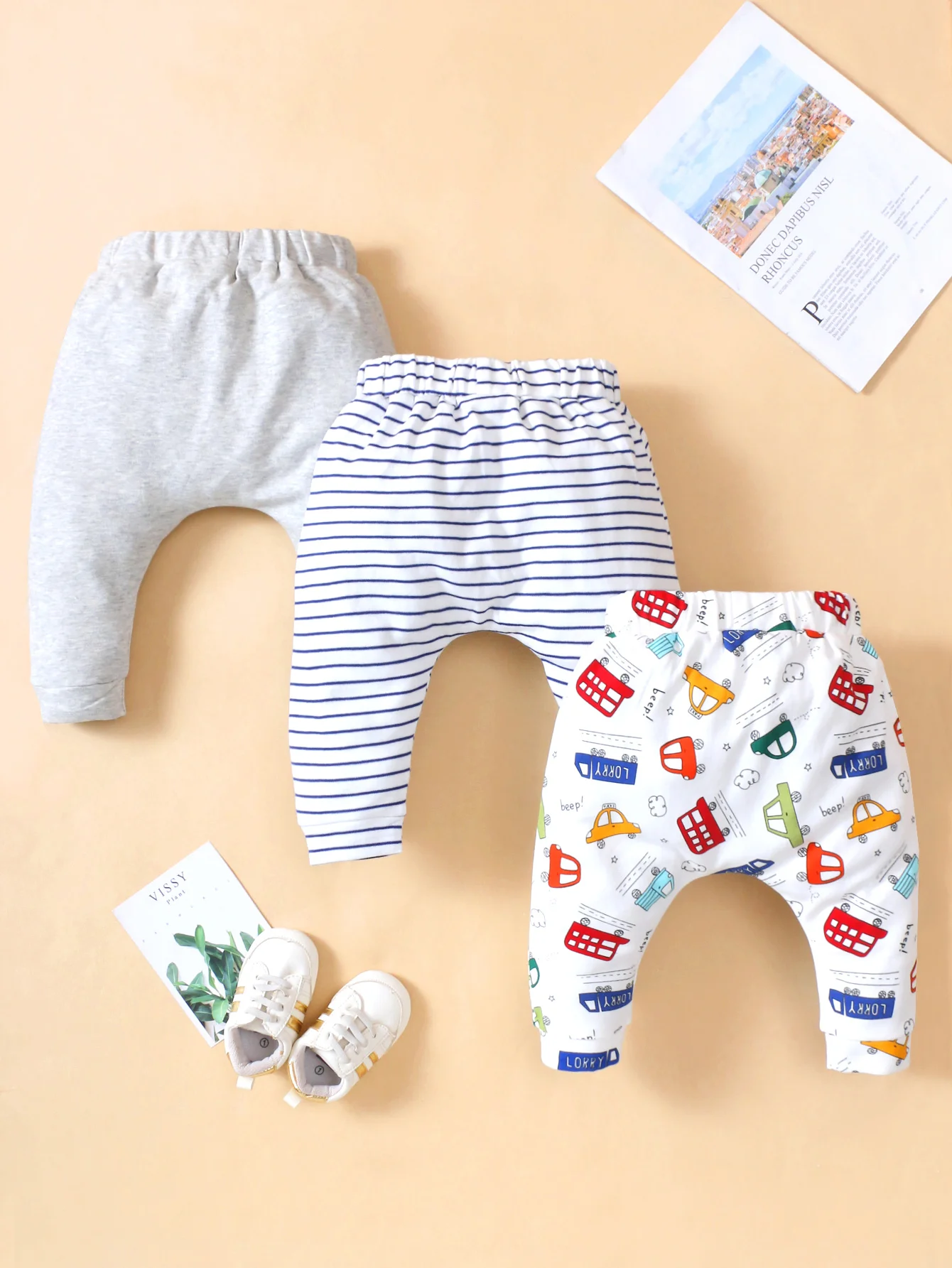 3PCS  Baby Infant  Harlan pants little boys and girls spring and autumn children clothing Casual pants