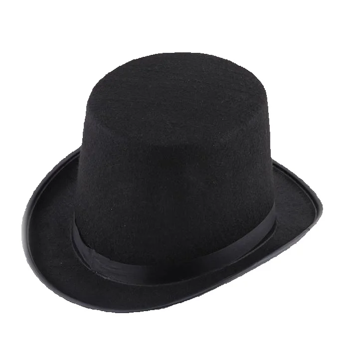 Satin Felt Top Hat Magician Gentleman Adult 20's Costume Tuxedo Victorian Cap Halloween Xmas Party Fancy Top Hat 100pc Wholesale