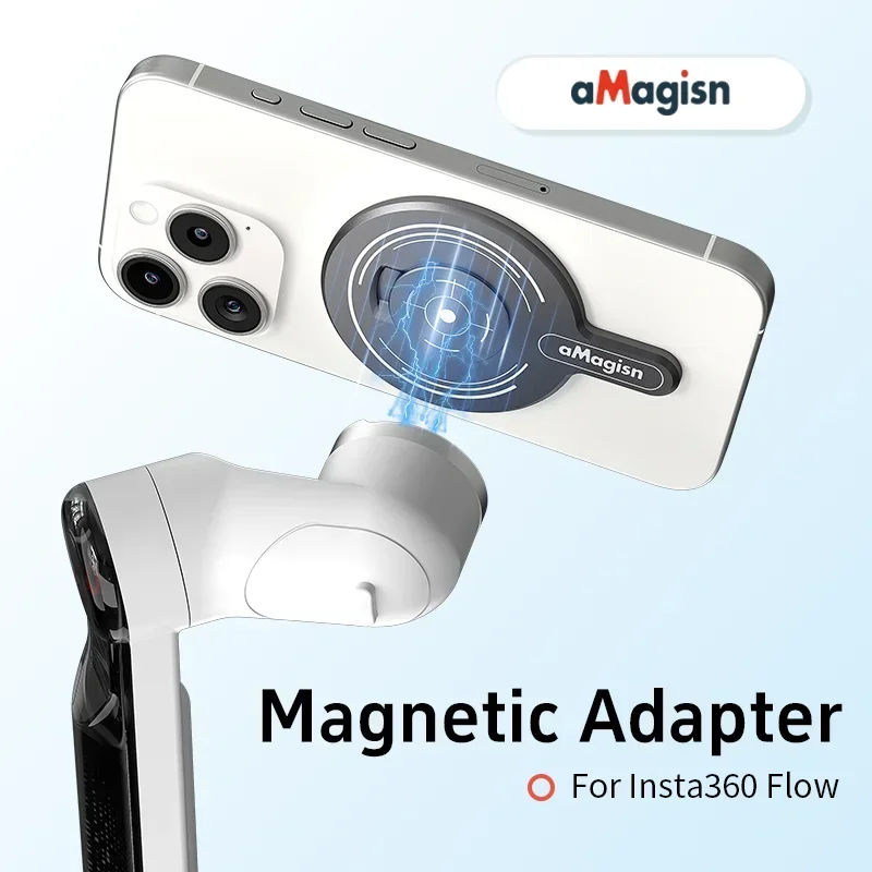 For Insta360 Flow Magnetic Phone Clamp MagSafe Adapter For iPhone 15 14 13 12 Android Samsung Smatphone Clip Accessory