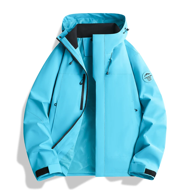 nisex Hooded Windproof Windbreaker Outdoor Hiking Jacket Multi Pocket Waterproof Mountaineering Couple Outerwear