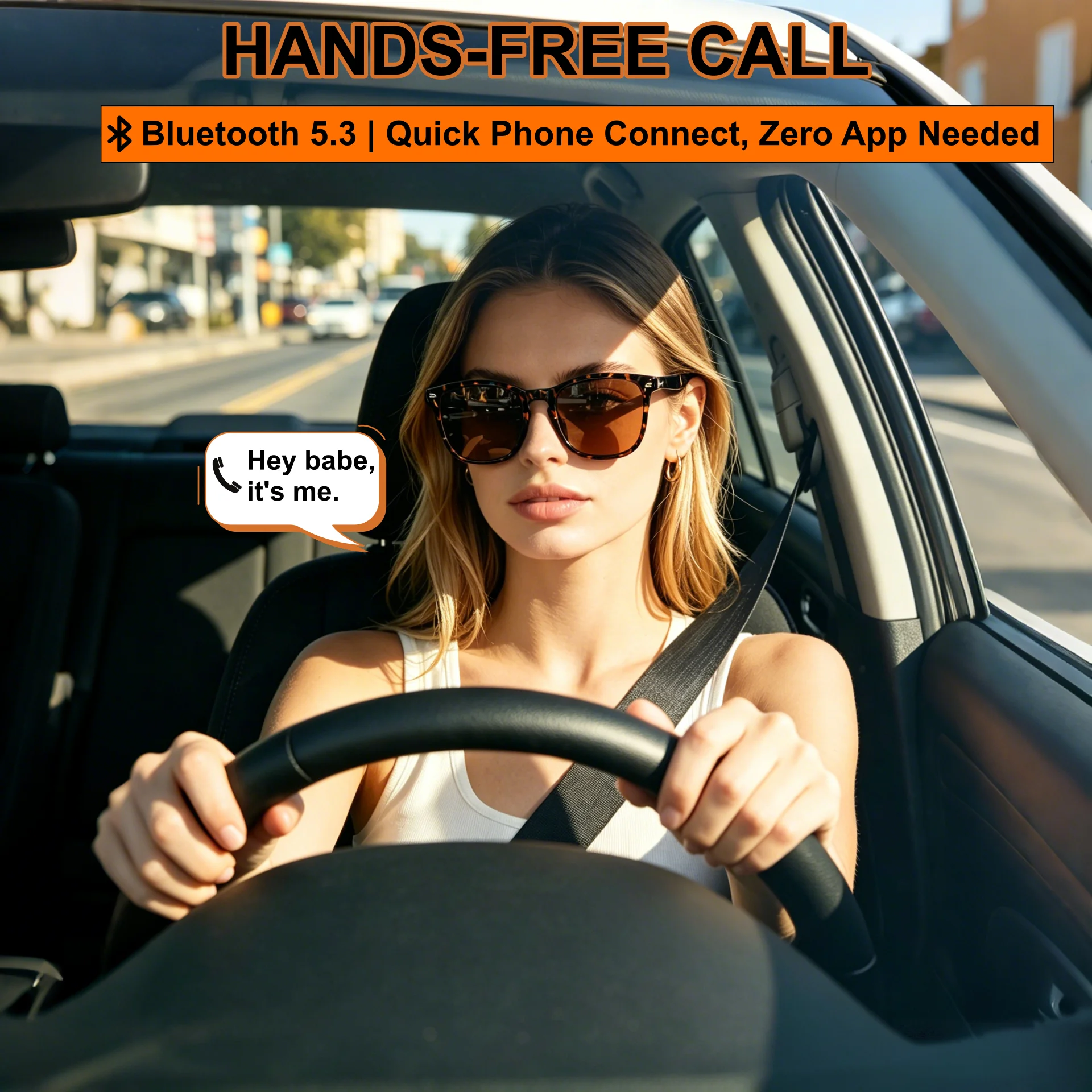 Bluetooth 5.3 Open Ear Smart Sunglasses Polarized UV400 Touch Wireless Music Handsfree Call Glasses for Driving Outdoor Travel