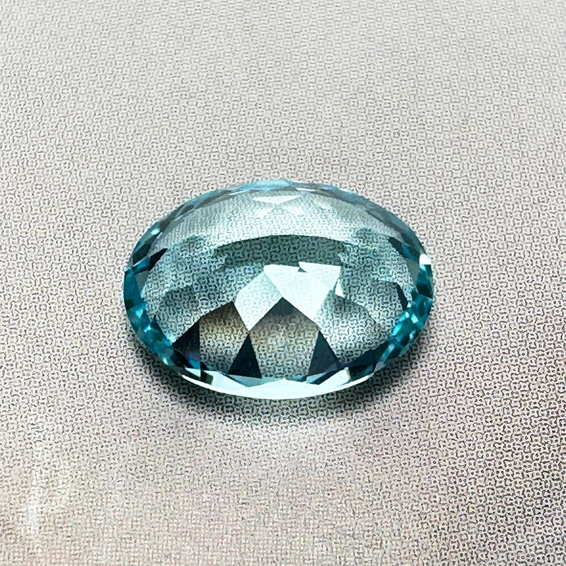 Laborgezüchteter Saphir in ovaler Form, Aquamarin-Anhänger, Edelsteine für DIY-Anhänger, Ringe, Halsketten, Ohrringe, zur Auswahl mit Zertifikat – Detail 2