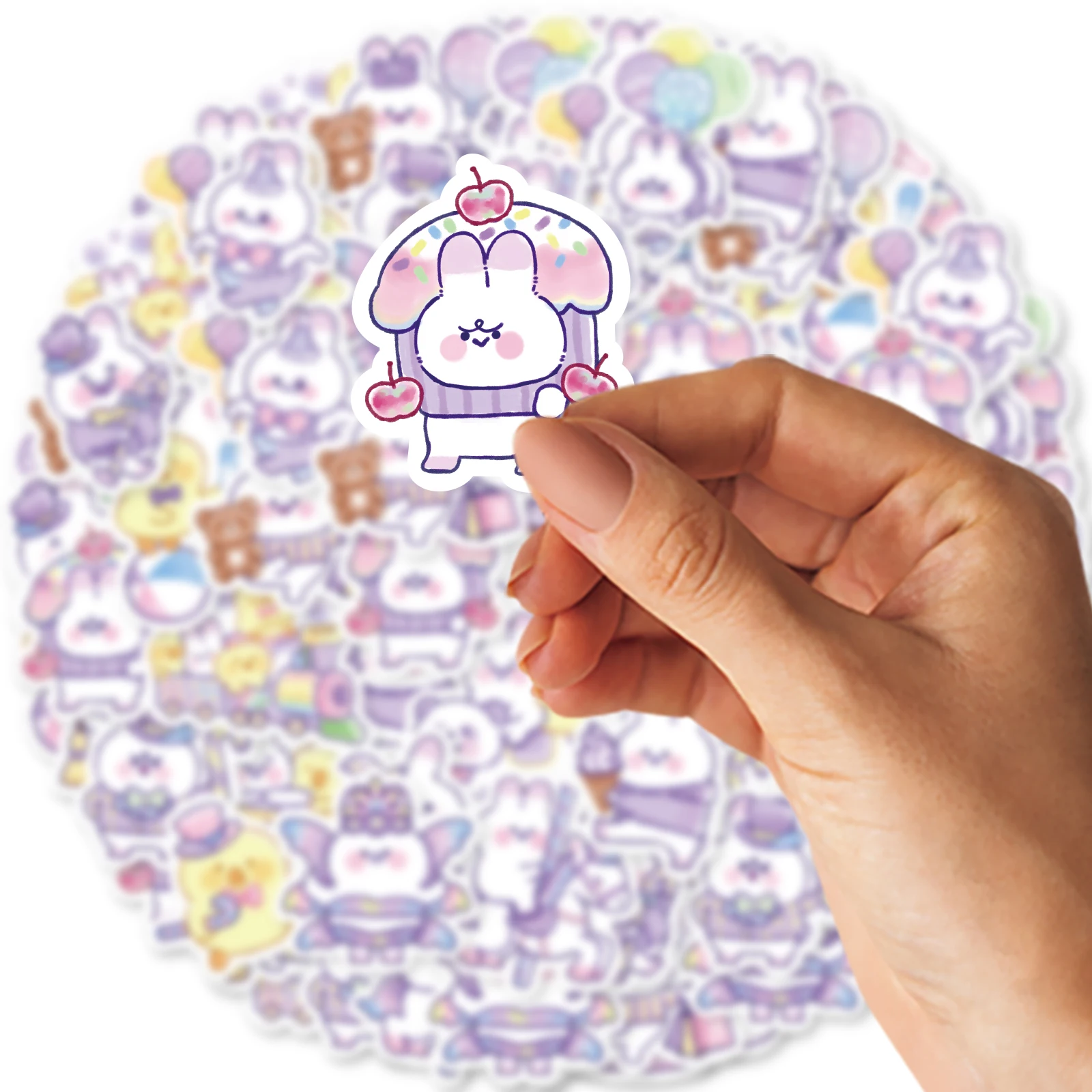 30pcs Cute Bunny Cartoon Graffiti Stickers Decorate Notebook Suitcase Motorcycle Classic Toy Scrapbook Waterproof PVC Decals