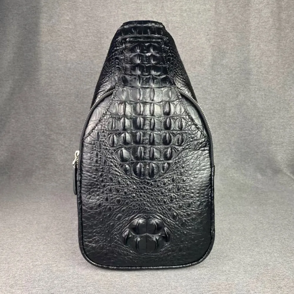 Luxury brand men's real crocodile leather chest bag authentic crocodile leather men's cross-body bag fashion shoulder bag