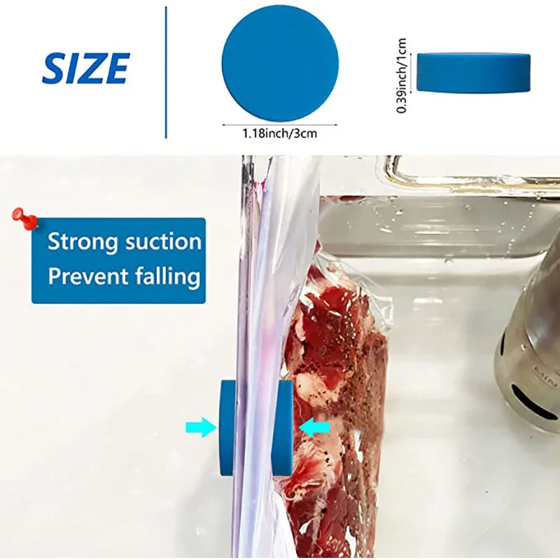 The Sous Vide Magnet Keeps The Bag Submerged In 4PCS/10PCS Of Food Grade Silicone. The Sous Vide Accessory Prevents Bag Floating