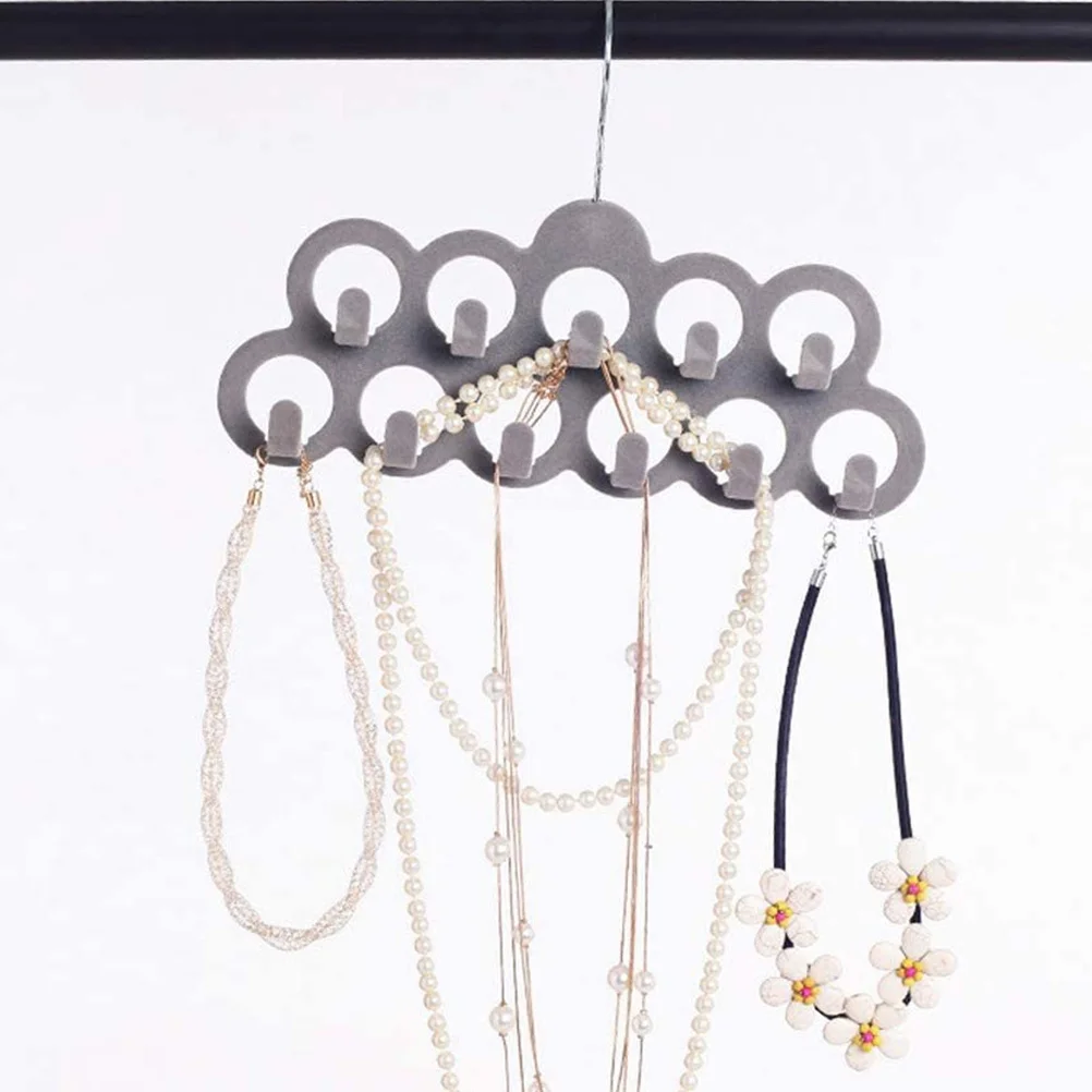 

2Pcs Non-Slip Flocking Scarf Hanger 11 Holes Multi-Functional Scarf Belt Tie Organizer Closet Storage Hangers Tie Rack