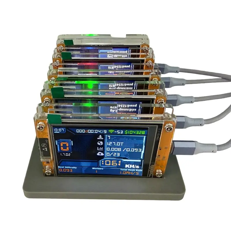 Nerdminer+ 5 Slots 5X 1060KH/S Nmminer Base Upgraded Harshrate Bitcoin Crypto Solo Miner 2.8