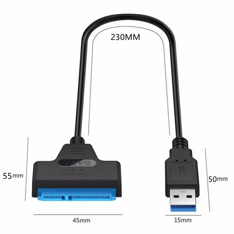 

2,5-дюймовый внешний HDD SSD Жесткий диск USB 3.0 к Sata III Шнур до 6 Гбит/с SATA к USB 3.0/2.0 Кабель 22-контактный адаптер