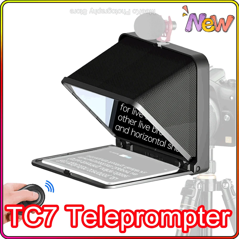 LENSGO TC7 Fold Prompter Portable Teleprompter For Phone Camera for Live Interview Video for 7.9 inch Tablet iPad Smartphon New