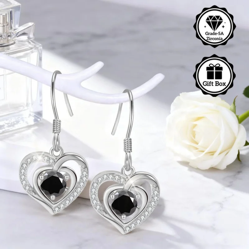 

LAMVOICE / zirconia S925 sterling silver hook earring,jewelry for women/christmas gift for high quality jewelry earrings with