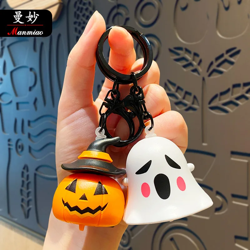 Creative Halloween Pull-back Car Keychain Pendant Funny Doll Student School Bag Pendant Couple Small Gift