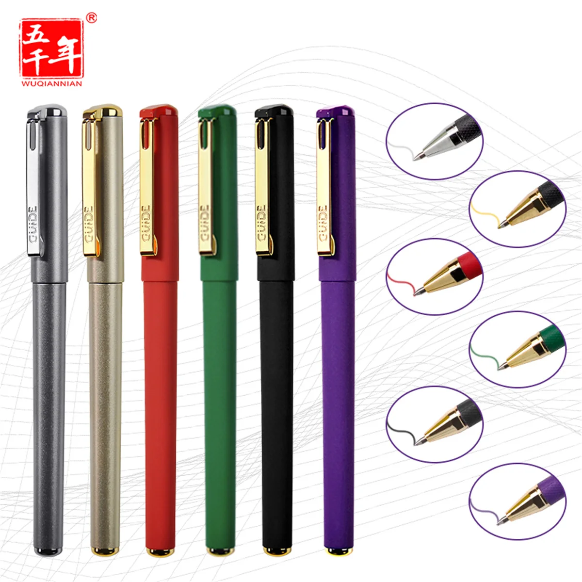 

6pcs/set Color Gel Pen Writing Smooth Large Volume Ink Calligraphy Pen Student Gift School Stationery Office Supplies