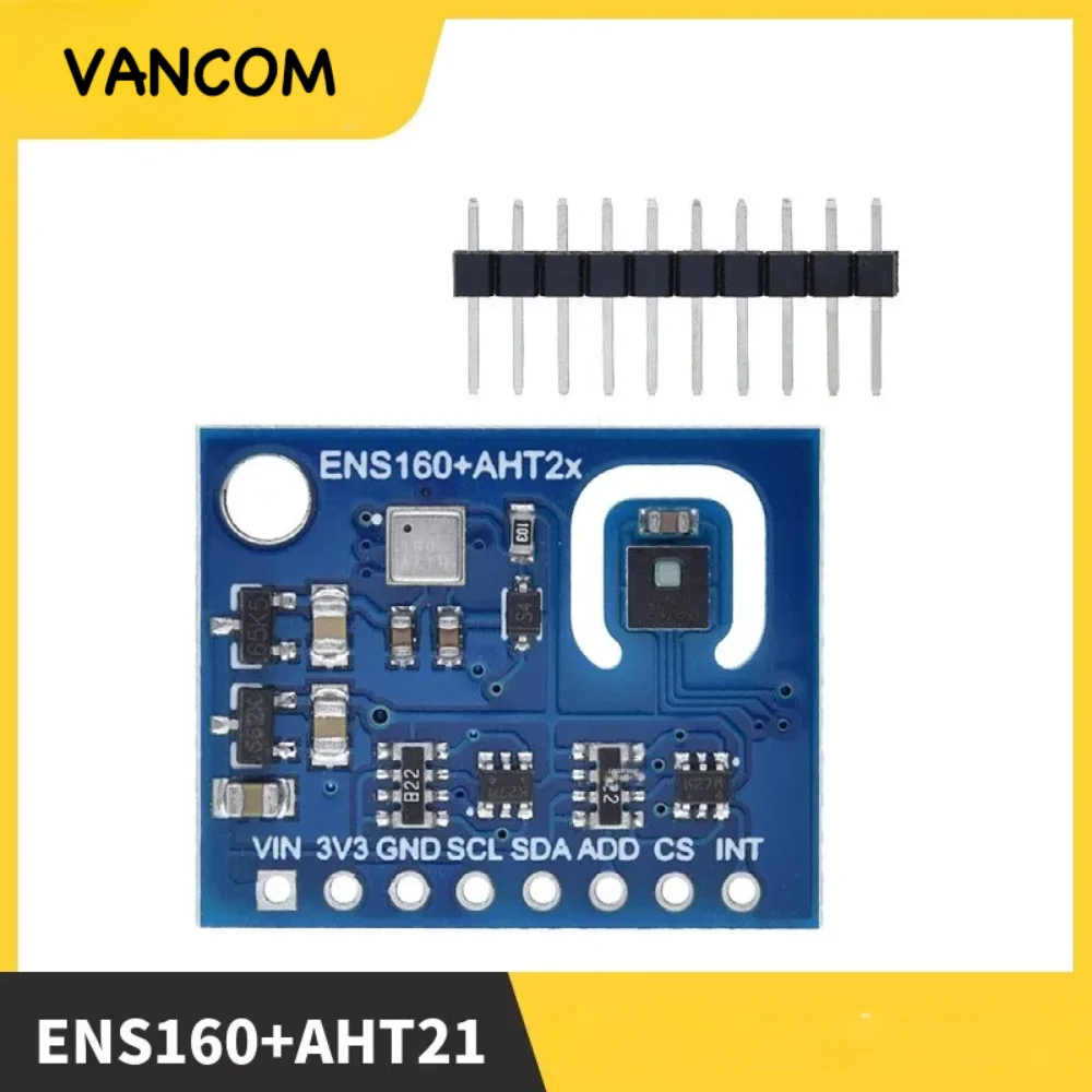 modulo-sensor-de-qualidade-do-ar-ens160-aht21-co2-eco2-tvoc-detector-de-temperatura-e-umidade-substituir-ccs811-compativel-com-arduino