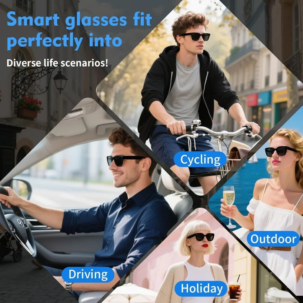 Smart Glasses with 8MP Camera, Translator for 140+ Languages, and Open Ear Design for POV Video Recording and Vlogging view 4