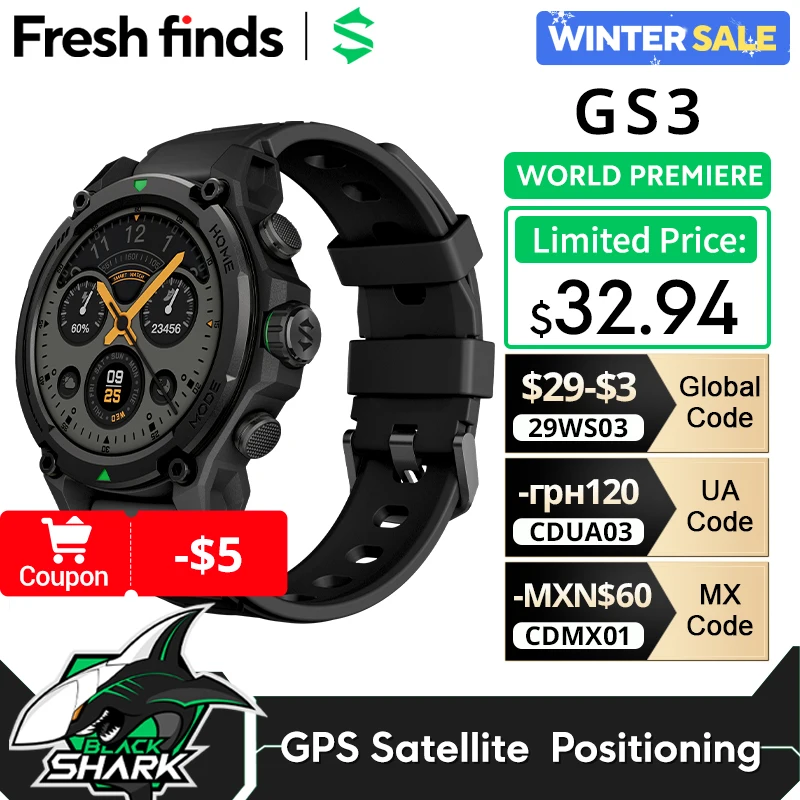 [Estreno mondiale]Blackshark GS3 Smart Watch Versione globale Display AMOLED da 1,43