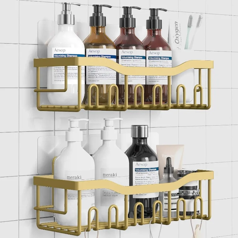 Shower Caddy 2 Pack,Adhesive Organizer for Bathroom Storage&Home Decor&Kitchen organizers and storage,No Drilling