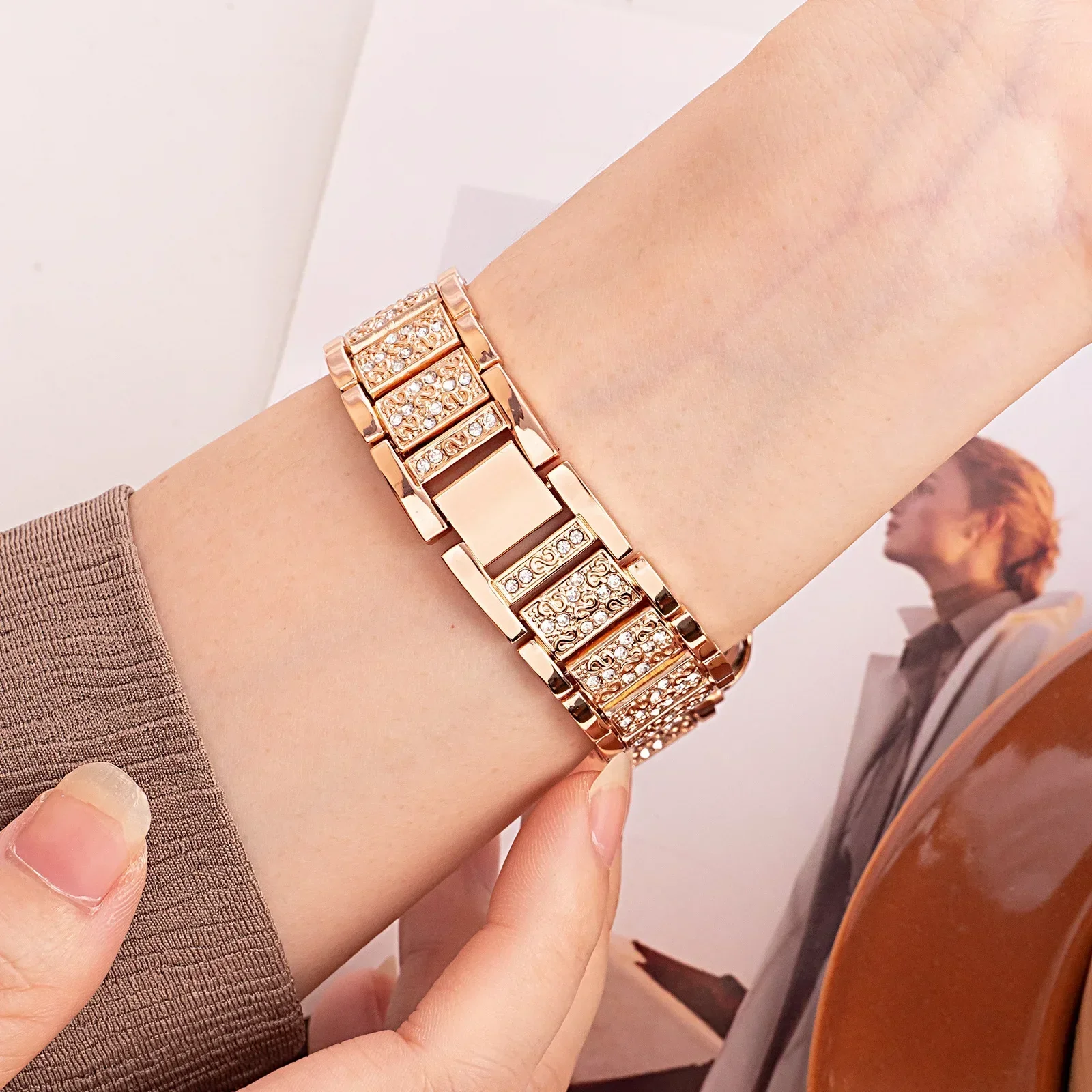 18mm 20mm 22mm Women Bracelet For Huawei Watch GT7 GT6 GT5 GT4 46mm 41mm GT3 Diamond Chain Strap For Huawei Watch 5 4 3 Pro Band