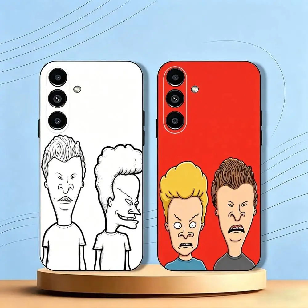B-Beavis B-Head  Phone Case Black Silicone Soft For Samsung Galaxy A73,A72,A71,A70,A53,A52,A51 Gift