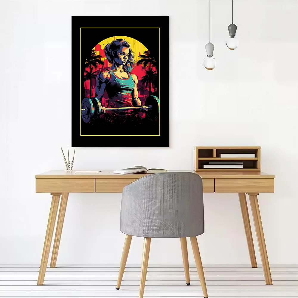 Woman Lifting Weights Printed Canvas Poster Personalized High Quality Wall Art Paintings for Vintage Decor Living Room Wand Deko
