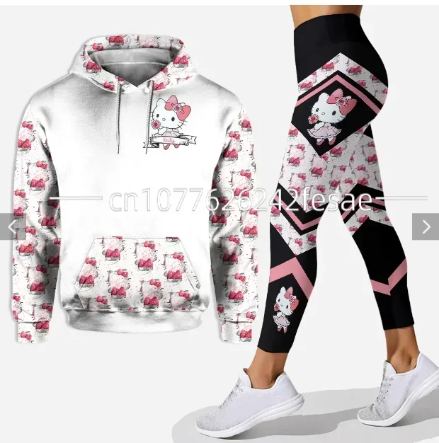 Customize Minnie 3D Hoodie Women\'s Hoodie Set Mickey Yoga Pants Sweatpants Women\'s Disney Yoga Hoodie Leggings Fashion Tracksuit