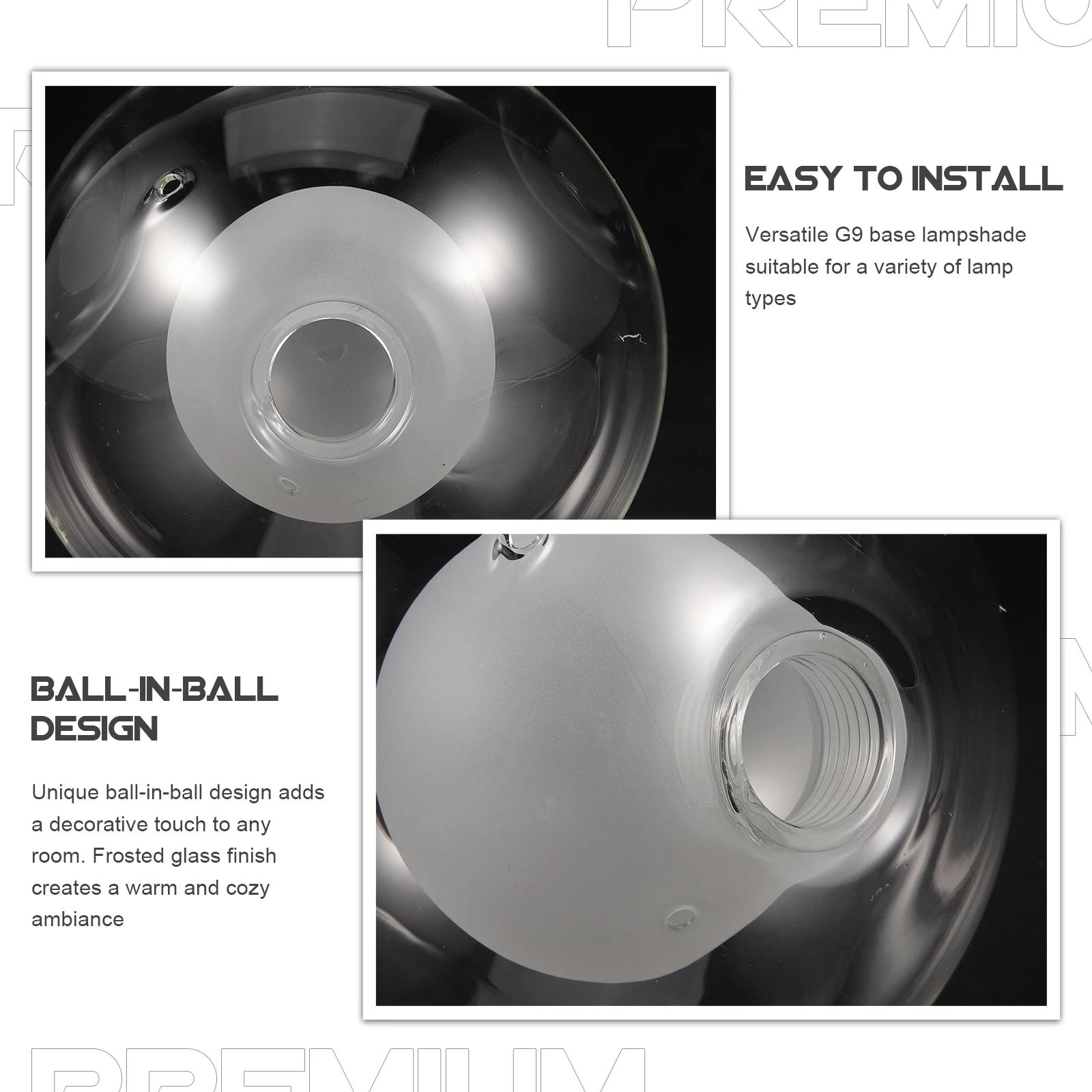 

Glass Lamp Shade Decorative G9 Base 150Mm Ceiling Lamp Shade Replacement for Pendant Lights Restaurant Hotel Home