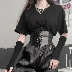 Women Vintage Ultra Wide Belt Female Shaping Girdle Pu Leather High Waist Belt Clothing Accesoories for Shirt Dresses Waist Belt