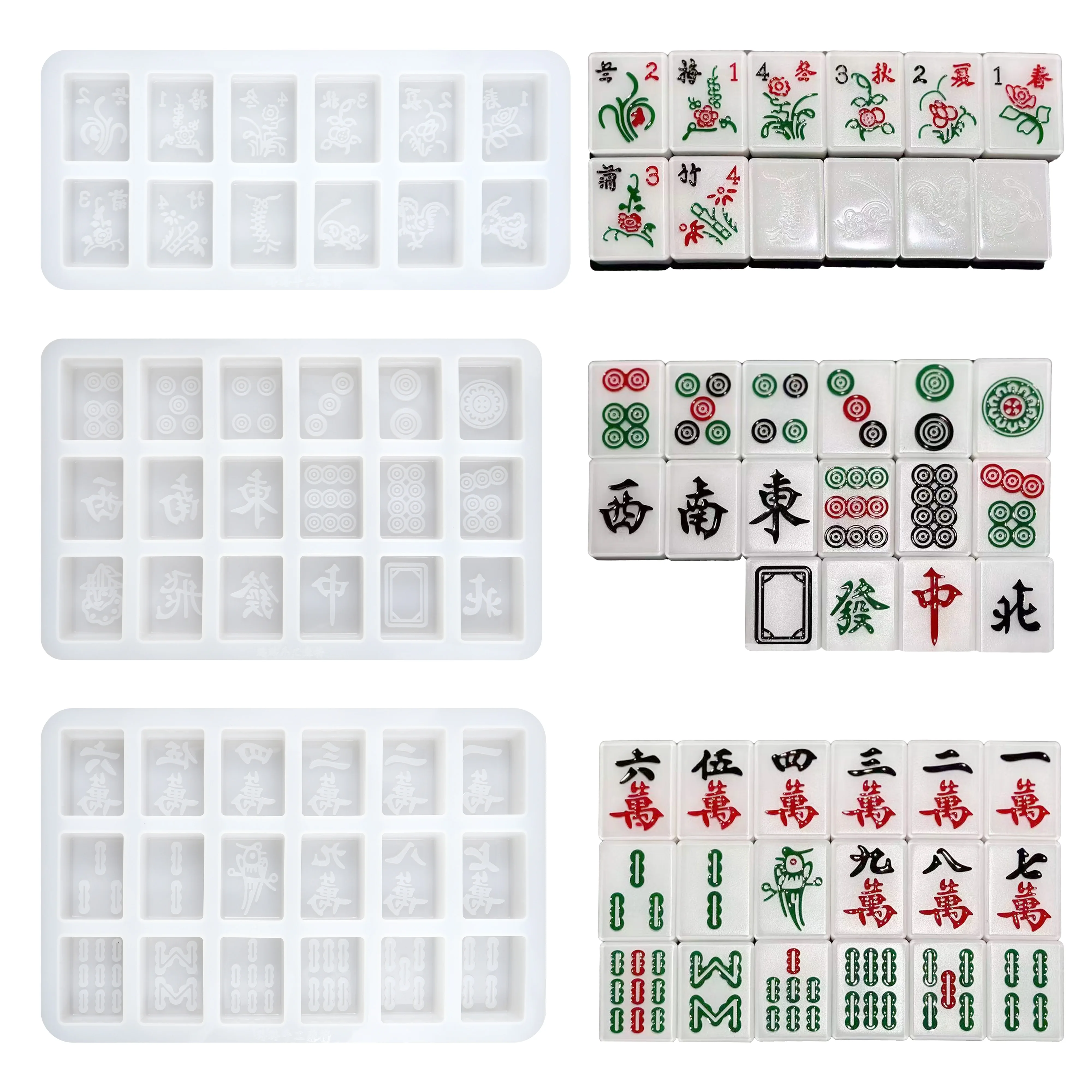 diy Mahjong Mold Set of Chinese Four Games