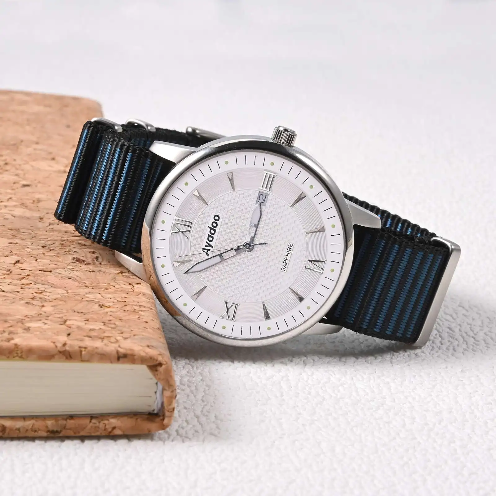 Двухцветный нейлоновый ремешок для часов Ayadoo, цельный сменный ремешок с текстурой полосы для мужчин и женщин, доступная ширина наконечника 18 мм, 20 мм, 22 мм