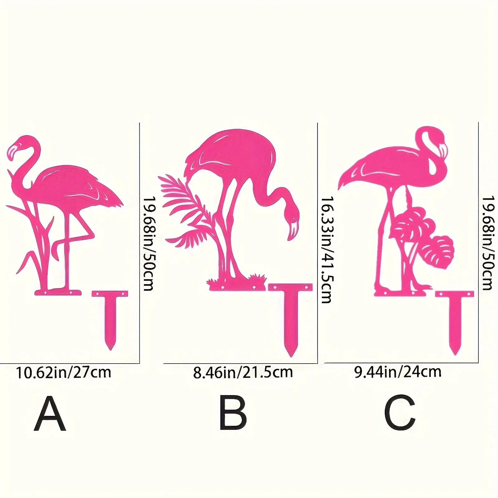 CIFBUY Flamingo wydrążony odporny na kurz wystrój z kutego żelaza rzeźba artystyczna ogród z metalowym ogródkiem ogrodowym dekoracja na zewnątrz posąg kołek