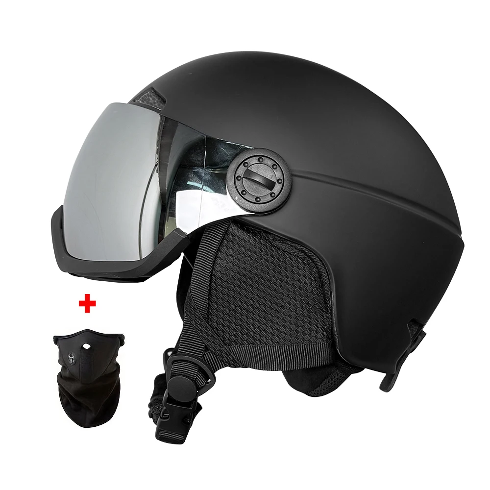 

New Skiing Helmet Goggles PC+EPS High-Quality Skateboard Helmets Ski Equipment with Silvery Lens