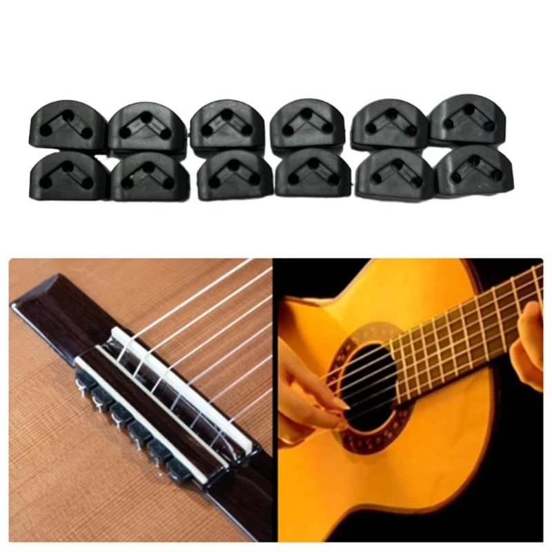 12Pcs/Set Classical Guitar String Retainer String Guide String Beads Buckle Triple-Cornered Chord Tie for Guitar Accessories