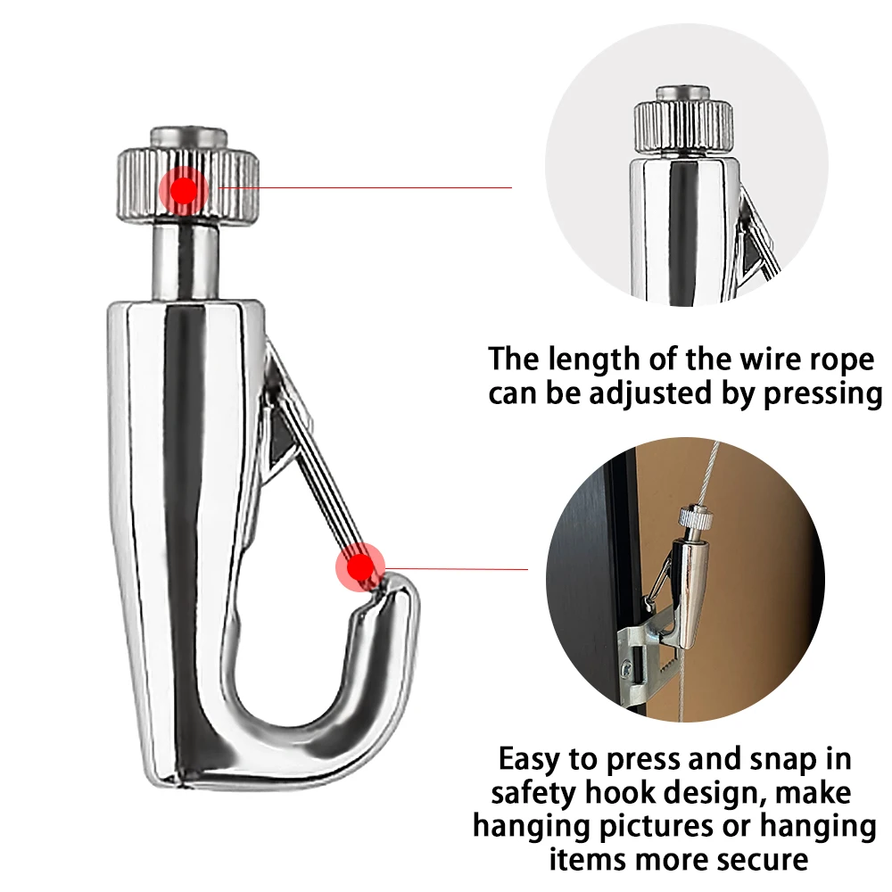Picture 4: Adjustable Self-Locking Spring J-Shaped Hook Automatic Locking Image Hanging Hook Pipeline Suspension Code Hardware Accessories