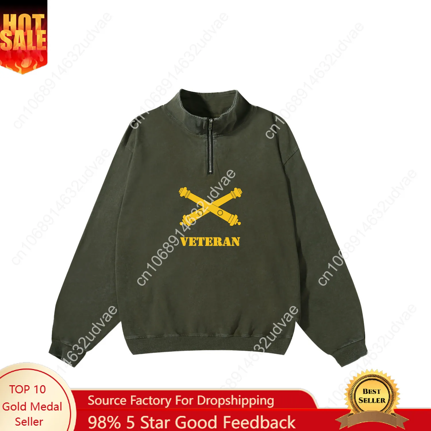 US Army Field Artillery Veteran Retro Sweatshirt Mann Frau Teenager Vintage Pullover Half Sweat Maßgeschneiderte Tops Ärmeln T-Shirt