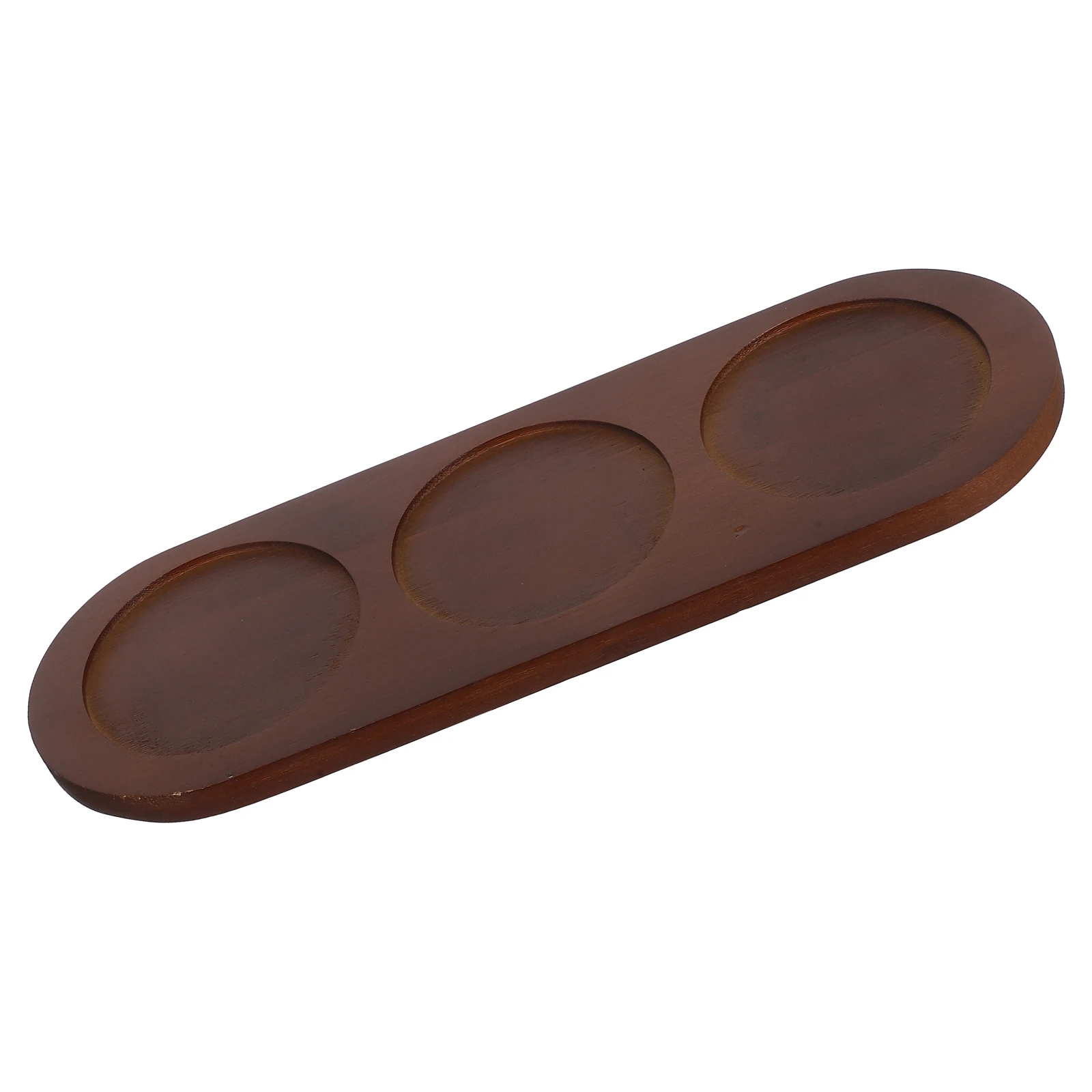 

Wooden Serving Tray Three Slots Premium Wood Waterproof Heat Resistant Creative Rectangular Shape Wine Bottle Tray Bar Supplies