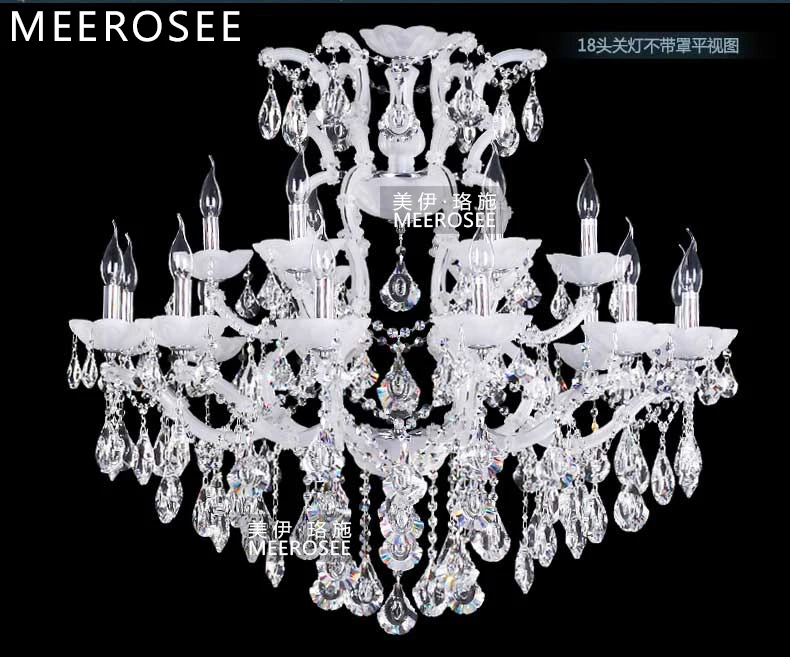 Meerosee Maria Theresa Classical Chandelier Light Fixture Big Luxurious K9 Crystal Pendant Lamp for Living Room Foyer Restaurant