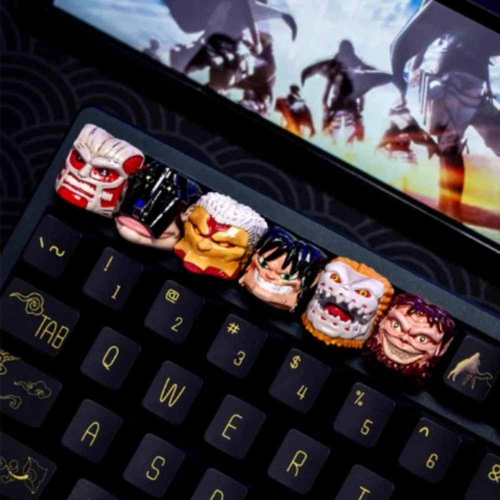 

Колпачок для клавиатуры Titans Eren Artisan, смола, индивидуальная крышка для клавиатуры ручной работы, игровой колпачок для ключей в стиле аниме для механической клавиатуры, аксессуары R4, подарки