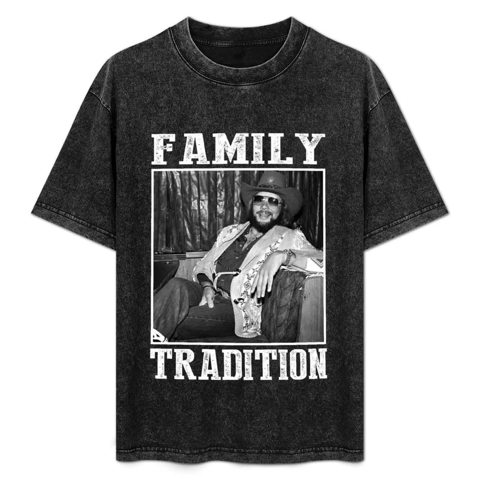 

Hank Williams Jr Family Tradition T-Shirt Simple Line Art Print Tee