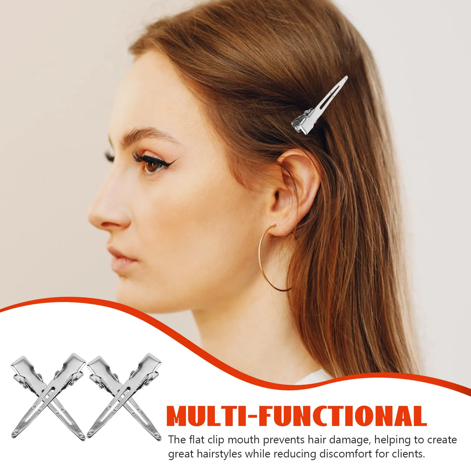 Duckbill Hair Clips Metal Alligator Curl Clips for Women Hair Styling Sectioning Root Lift 1 Pack