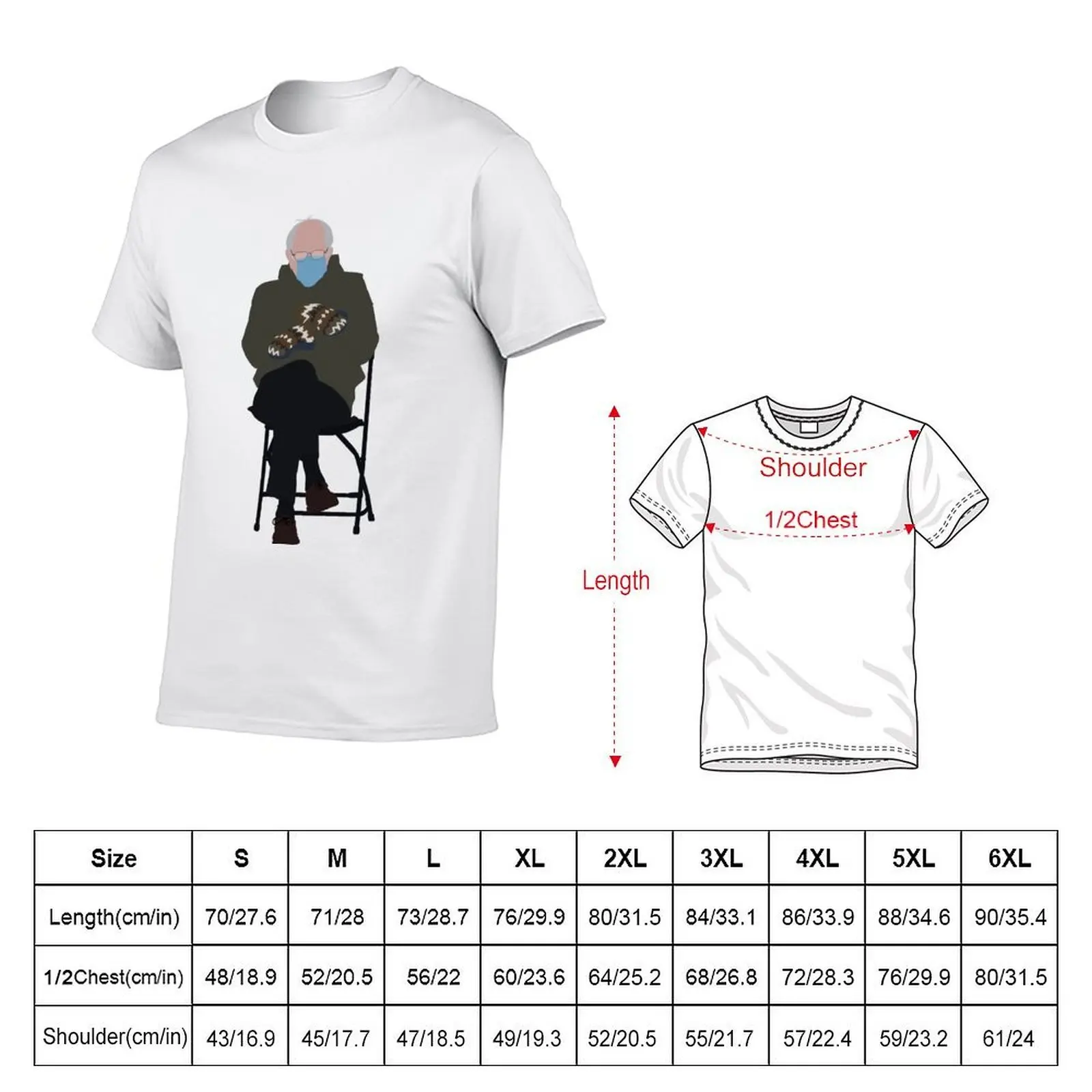 Bernie Sanders mittens T-Shirt shirts graphic tee Aesthetic clothing big and tall t shirts for men