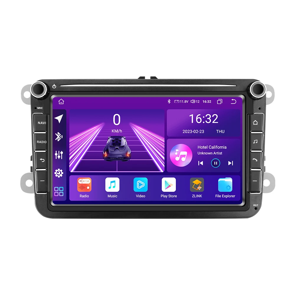 Hizpo 7-Zoll Android Autoradio für VW Volkswagen Golf Polo Skoda Rapid Octavia Tiguan Passat B7 Jetta Multimedia Carplay Player 2Din Stereo Autoradio Navigation GPS Auto KI Intelligente Systeme Head