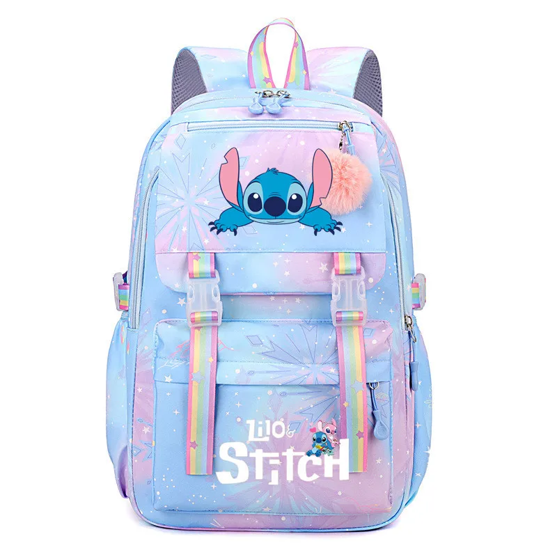 Stitch Binder for Students Travel Backpack for Girls Large Capacity Waterproof New College Style Anime Print Insider