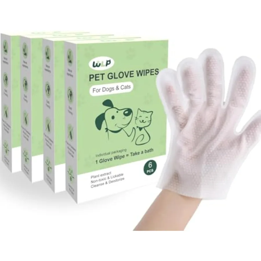 Toallitas de Baño Limpiadoras y Desodorantes para Perros y Gatos, Hipoalergénicas, Nutren el Pelaje, con Extracto de Aloe y Aceite de Jojoba, para el Cuidado de Mascotas