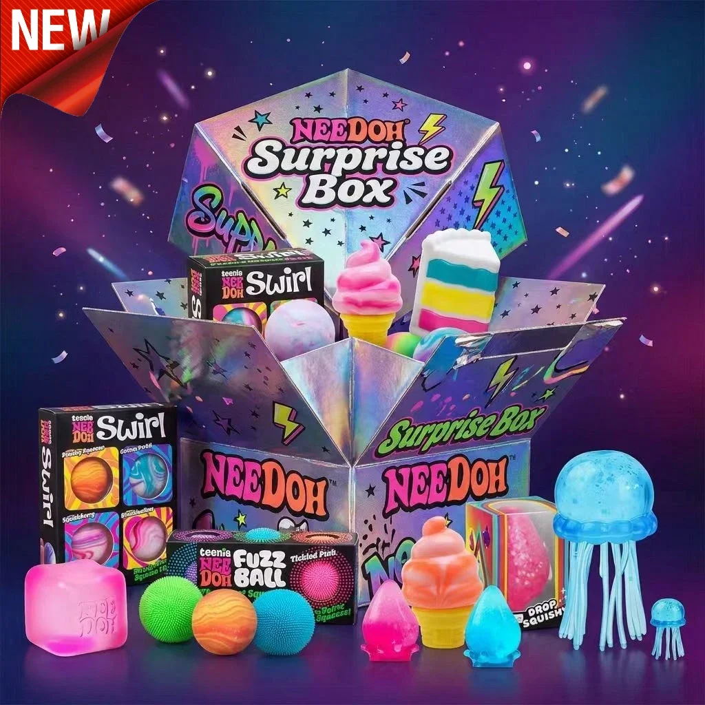 

Ne EDoh Surprise Box - Mystery Stress Relief Fidget Toys Assortment, Slow Rise Squishy Balls, Ice Cream & Jellyfish Squeeze Toys, Anxiety Relief Sensory Toys For Kids Adults, Birthday Gift Blind Box