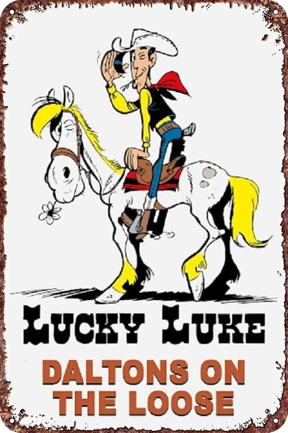 1v, Lucky Luke: Daltons on the Loose Fun Retro Tin Sign Poster Bar Restaurante Café Decoração de Parede Decoração de Casa Art Poster Ret