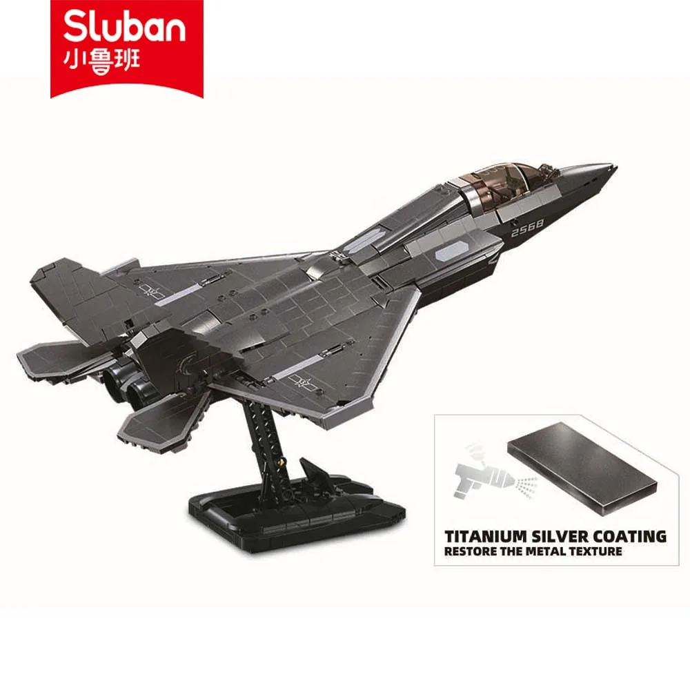 Sluban Building Block Toys Military B1186 1/44 J35 Stealth Fighter 838PCS Bricks Compatible With Leading Brands Construction Kit