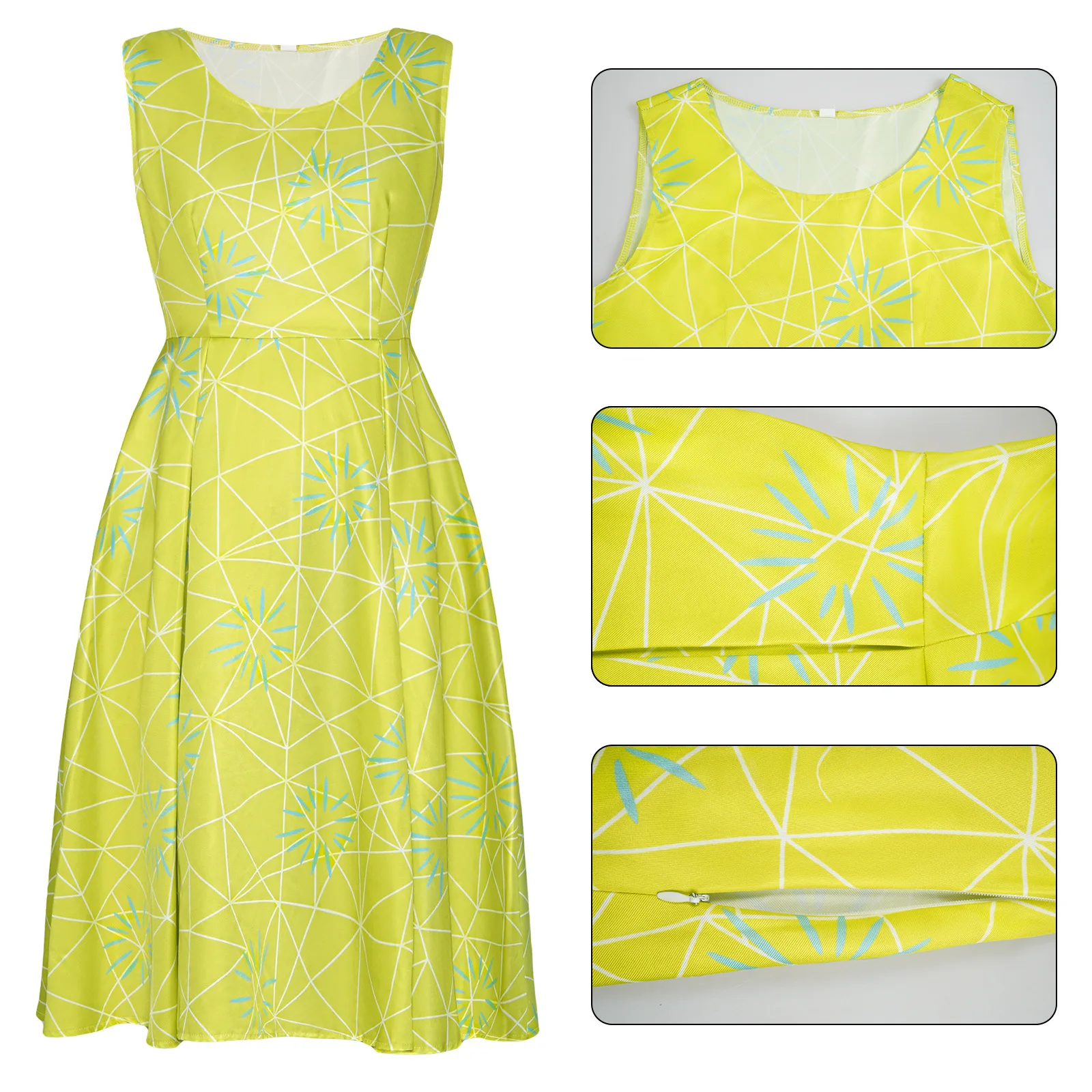 Movie Inside Out Joy Inspired Skater Dress Joy dress Joy Outfit Birthday Costume Inside Out Disgust Inspired Skater Dress Up
