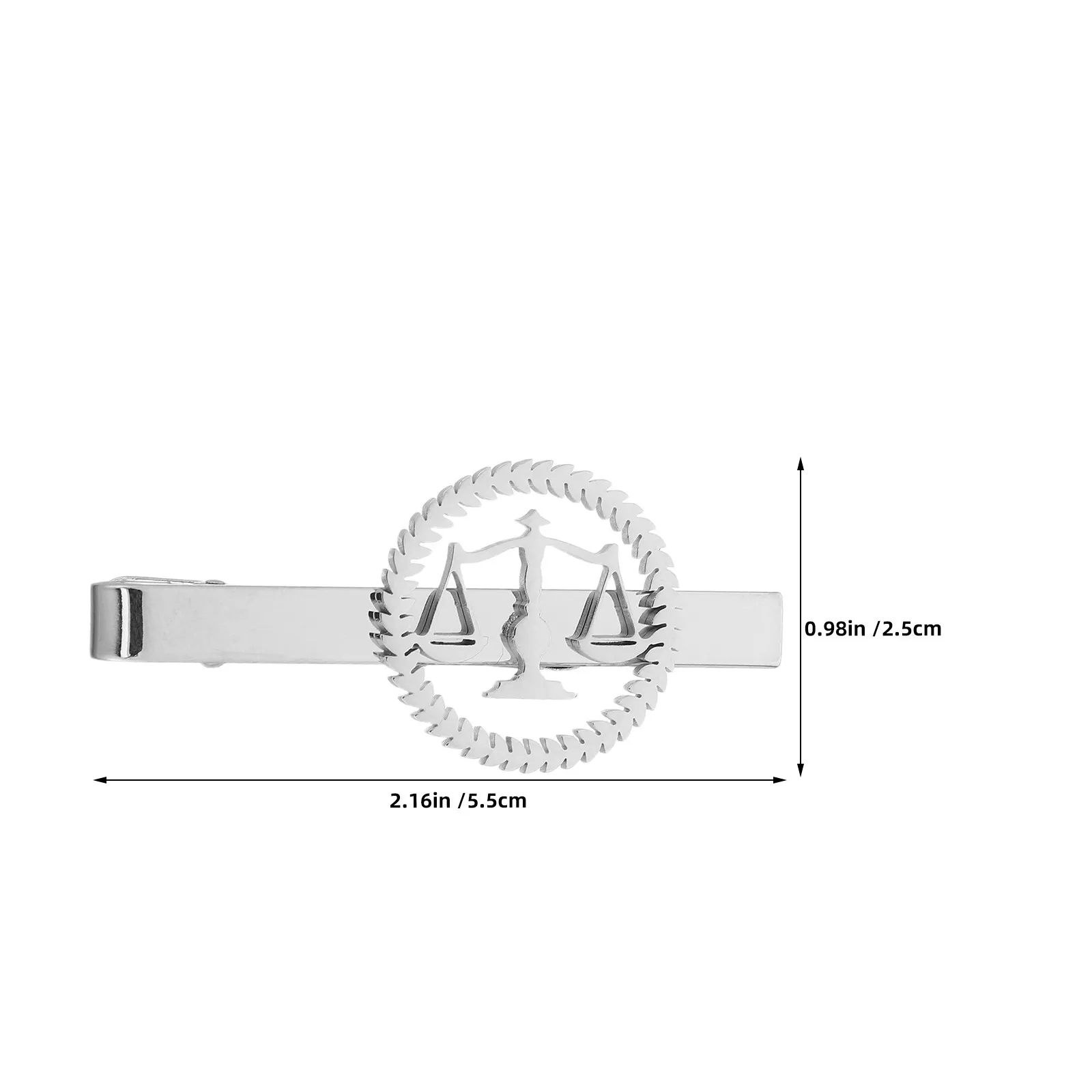 2Pcs Stainless Steel Libra Scale Tie Clip Set Gold Silver Tone Mens Tie Clips for Formal Events Business Meetings Lawyers Judges