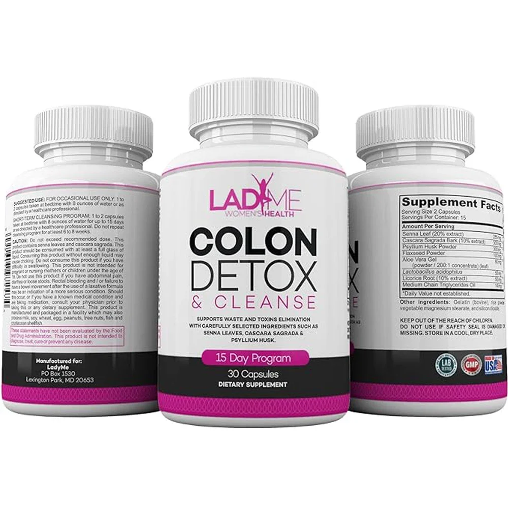 Pure Colon Cleanse & Detox 15 Day Program - Herbal Laxative for Constipation with Psyllium Husk & Senna - Women\'s Colon Cleanser